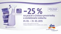 DM drogerie - 25% zľava na pracie a čistiace prostriedky a osviežovače vzduchu