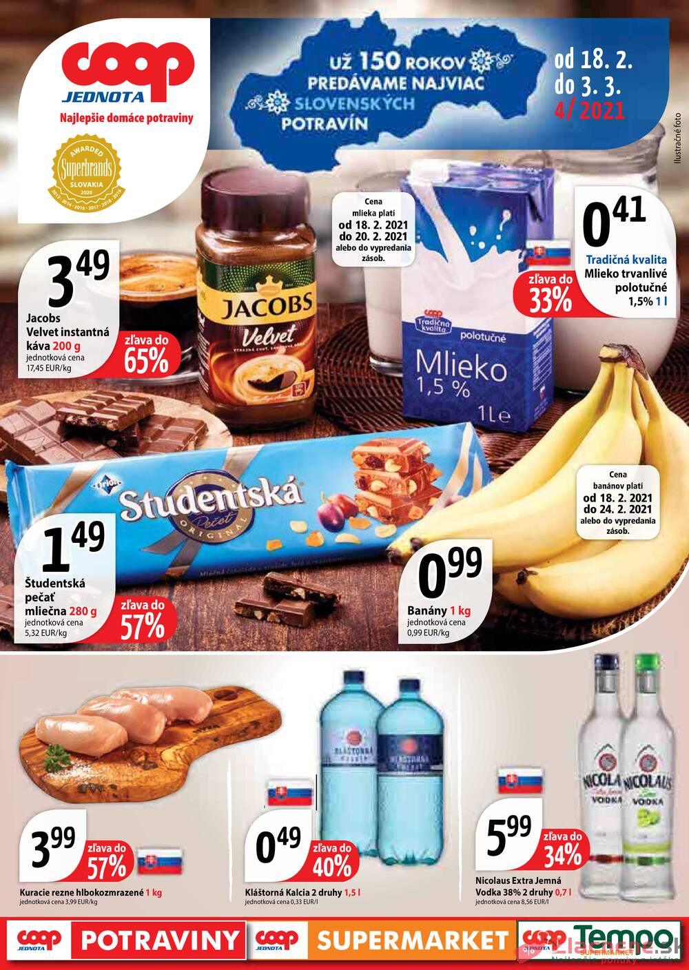 Leták COOP Jednota Slovensko - COOP Jednota Slovensko od 18.2. do 3.3.2021 - strana 1 Leták COOP Jednota Slovensko - COOP Jednota Slovensko od 18.2. do 3.3.2021 - strana 1