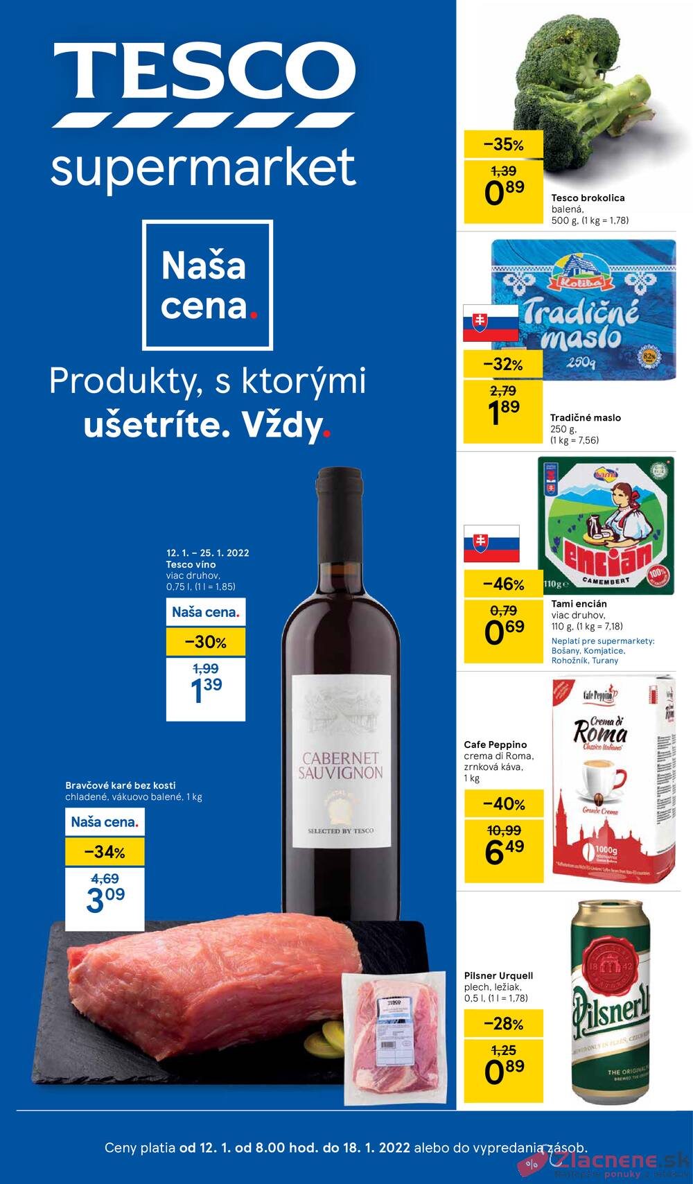 Leták Tesco - Tesco supermarkety od 12.1. do 18.1.2022 - strana 1