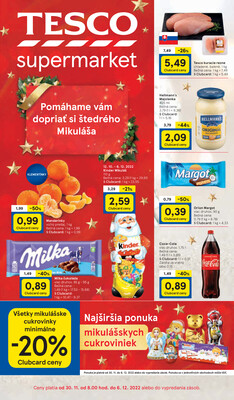 Leták Tesco supermarkety od 30.11. do 6.12.2022