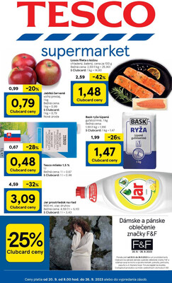 Leták Tesco supermarkety od 20.9. do 26.9.2023