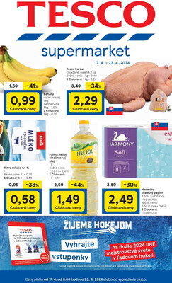 Leták Tesco supermarkety od 17.4. do 23.4.2024