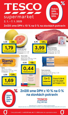 Tesco supermarkety od 2.1. do 7.1.2025