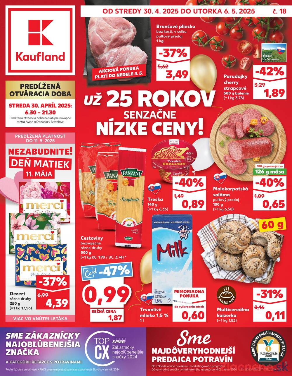 Leták Kaufland - Kaufland 30.4. - 6.5. - Kaufland Humenné - strana 1