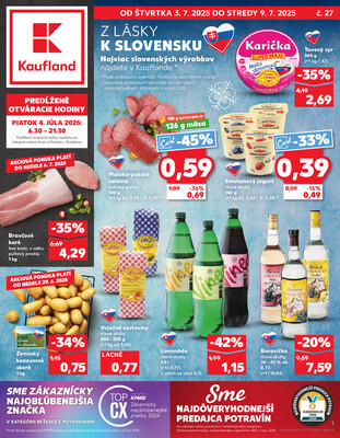 Leták Kaufland 3.7. - 9.7. - Kaufland Zlaté Moravce