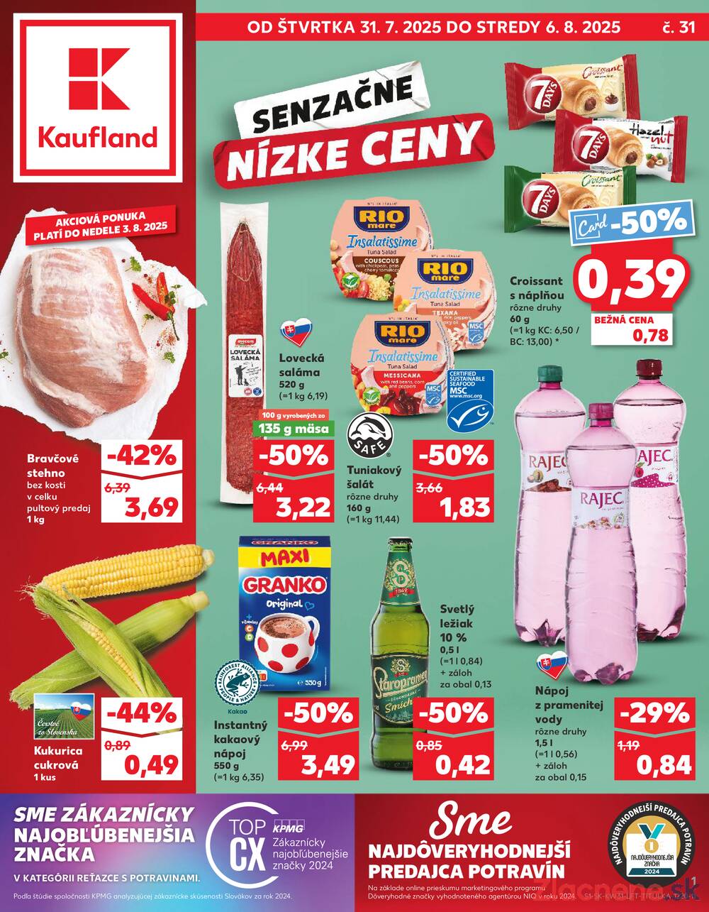 Leták Kaufland - Kaufland 31.7. - 6.8. - Kaufland Bratislava - Avion (Ivanská cesta) - strana 1
