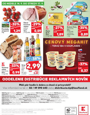 Kaufland 11.9. - 17.9. - Kaufland Spišská Nová Ves