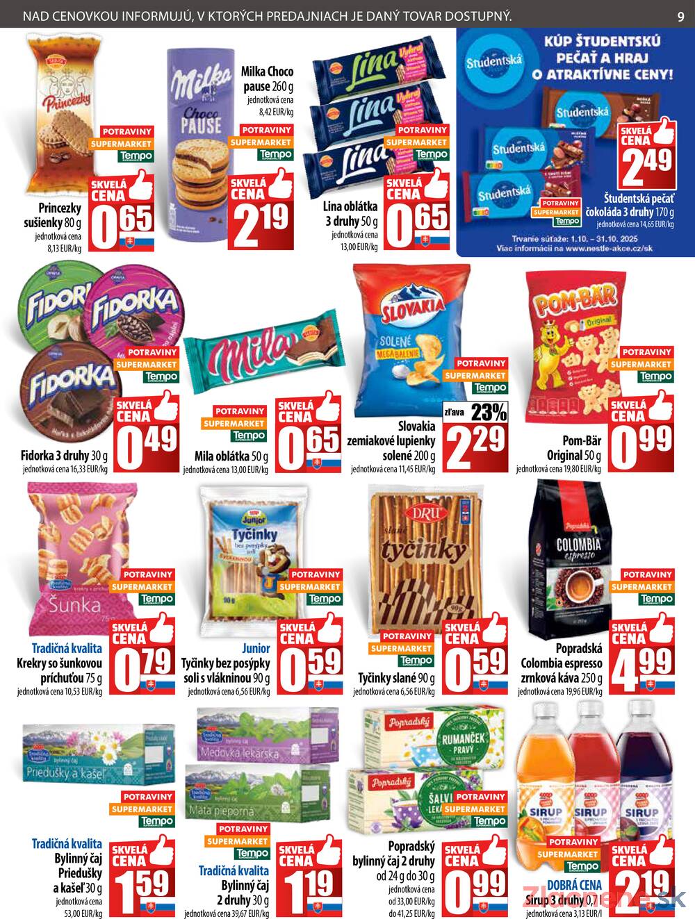 Leták COOP Jednota Slovensko - COOP do 15.10. - strana 9