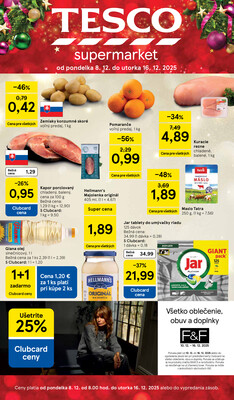Leták Tesco supermarkety od 8.12. do 16.12.2025