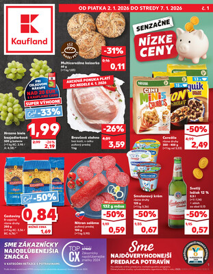 Leták Kaufland 2.1. - 7.1. - Kaufland Považská Bystrica - Centrum