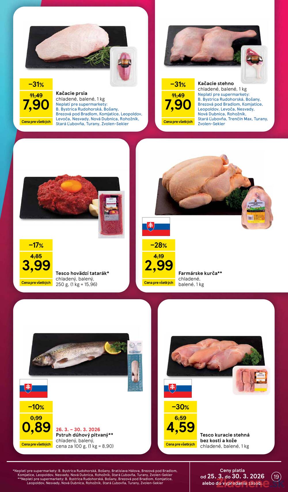 Tesco supermarkety od 25.3. do 30.3.2026