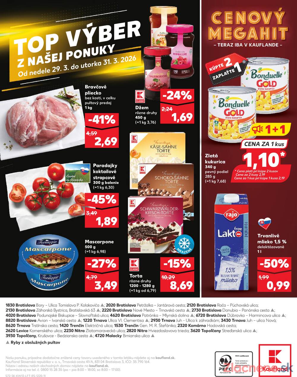 Kaufland 26.3. - 31.3. - Kaufland Bratislava - Avion (Ivanská cesta)