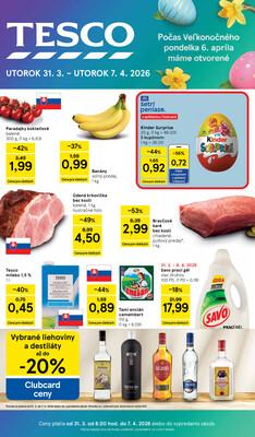 Leták Tesco malé hypermarkety od 31.3. do 7.4.