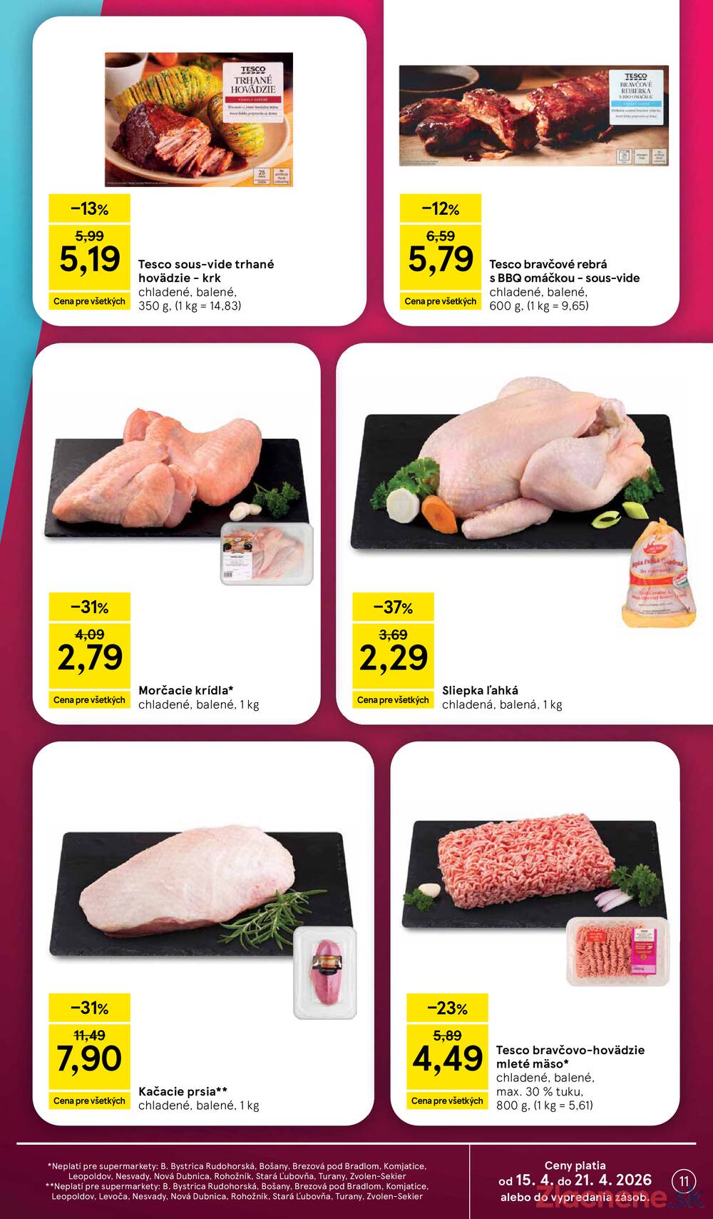 Tesco supermarkety od 15.4. do 21.4.2026