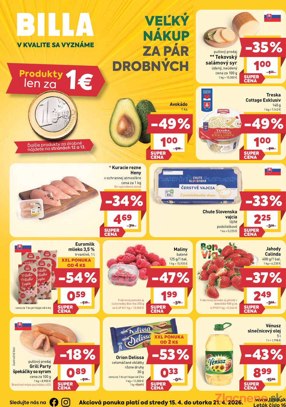 BILLA od 15.4. do 21.4.2026