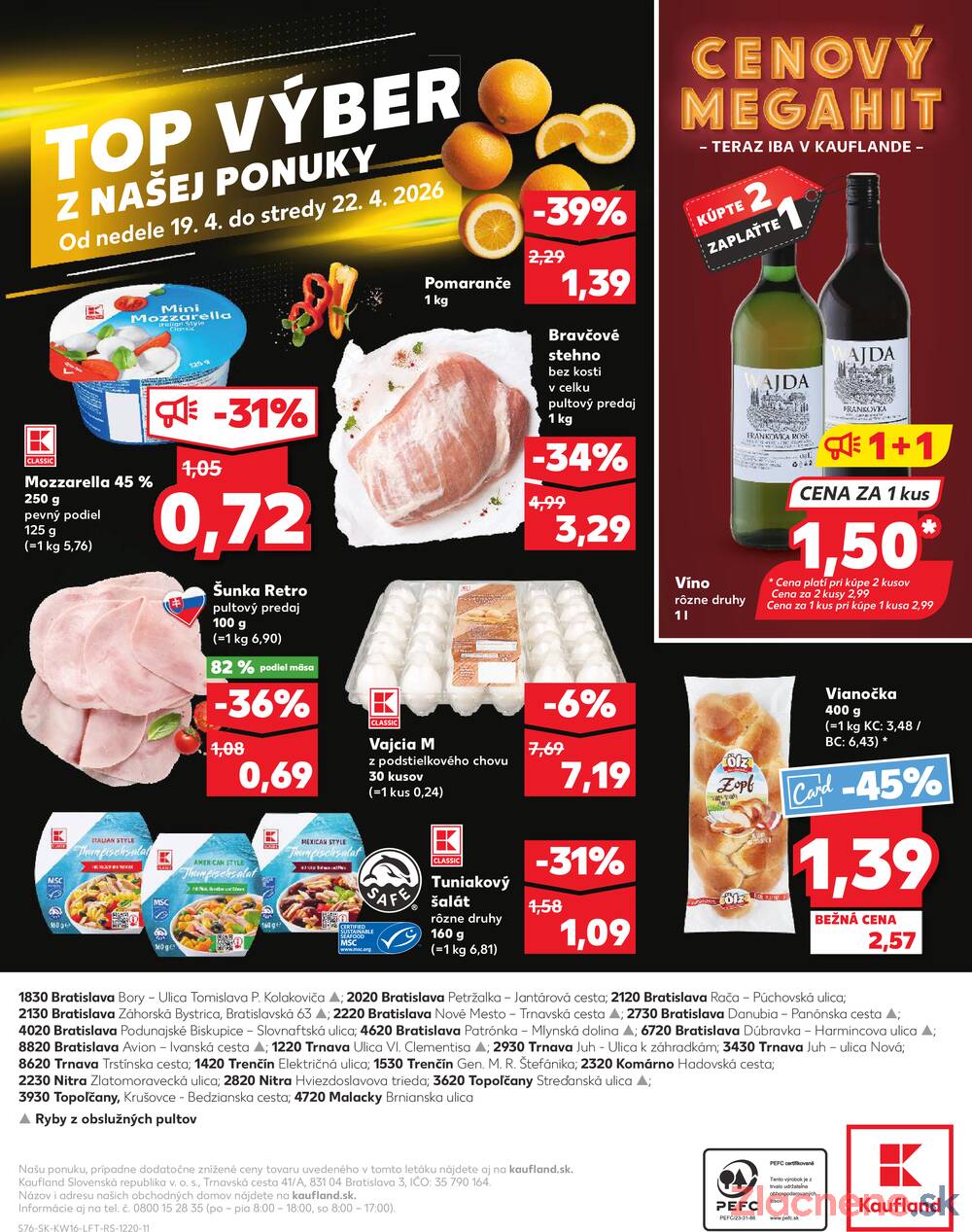 Kaufland 16.4. - 22.4. - Kaufland Bratislava - Bory