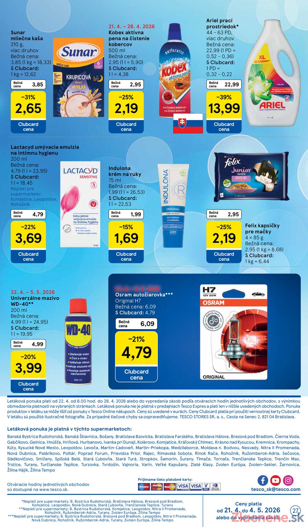 Tesco supermarkety od 22.4. do 28.4.2026