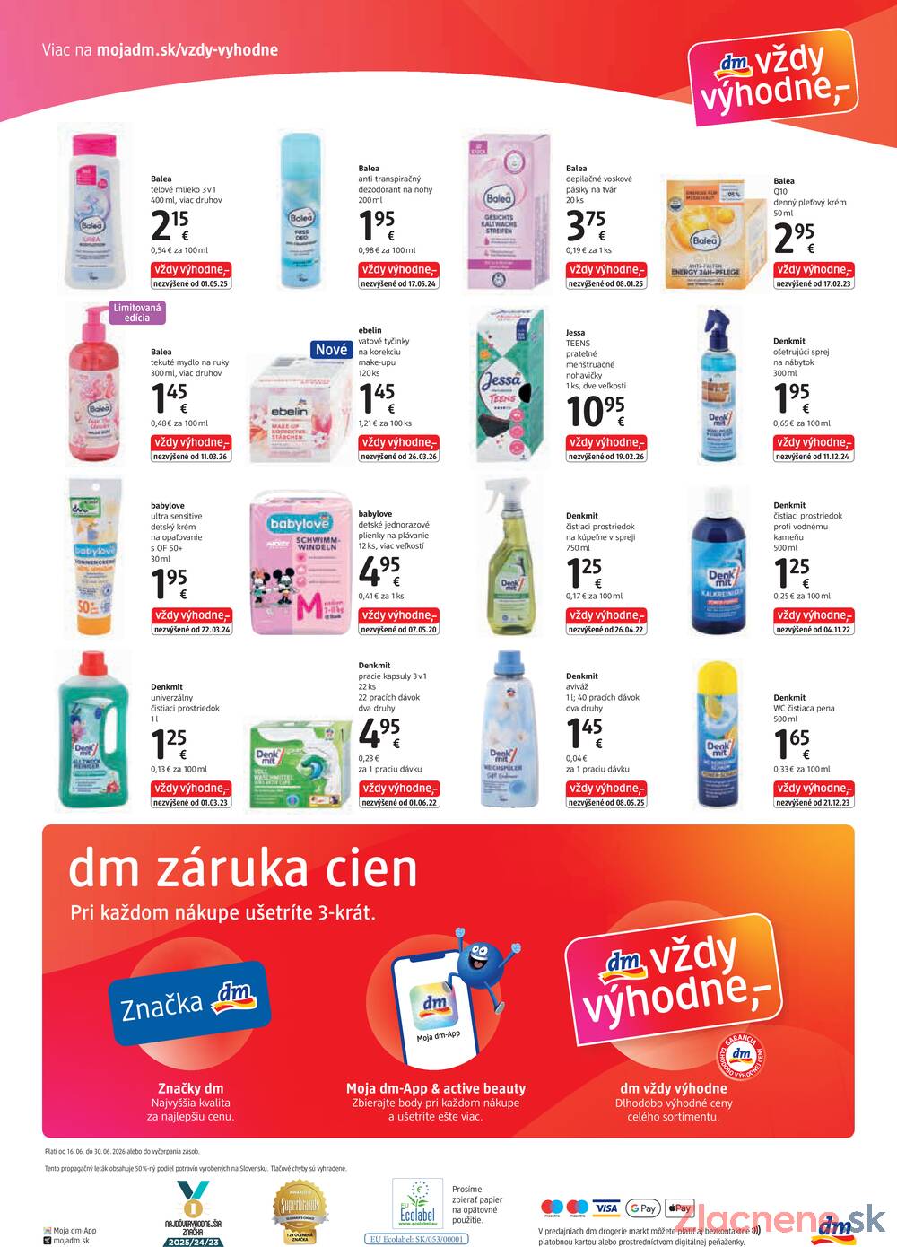 DM drogerie  od 1.6. do 30.6.2026