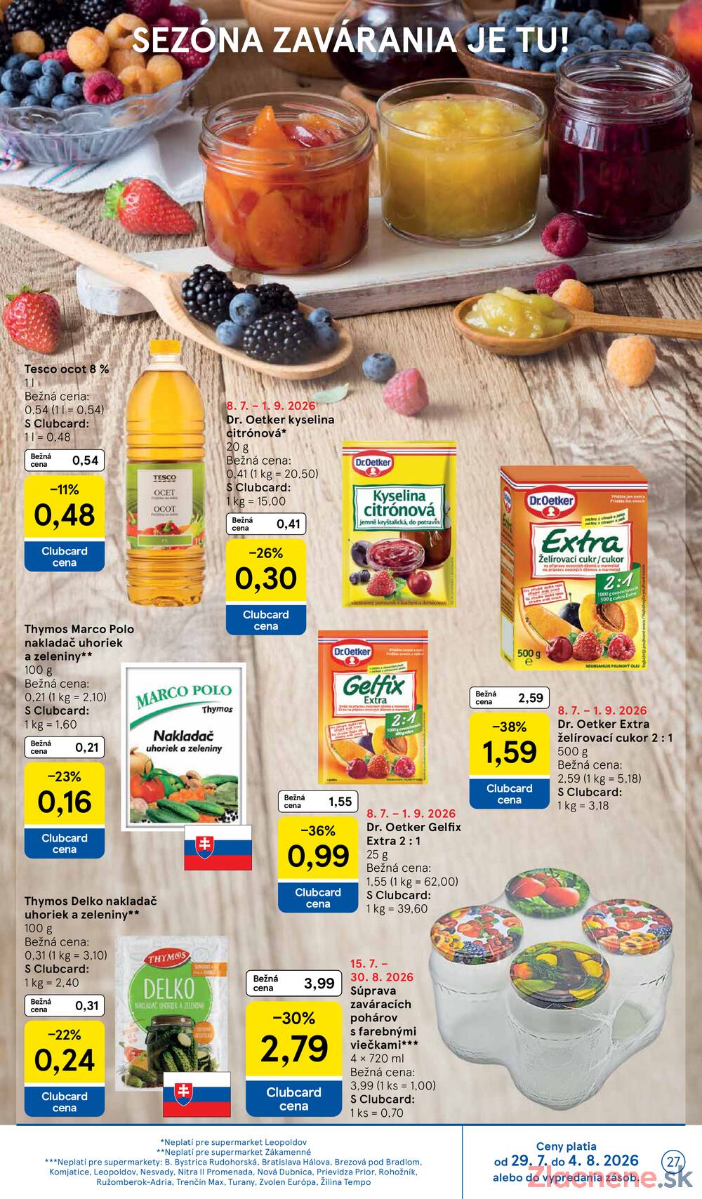 Tesco supermarkety od 29.7. do 4.8.2026