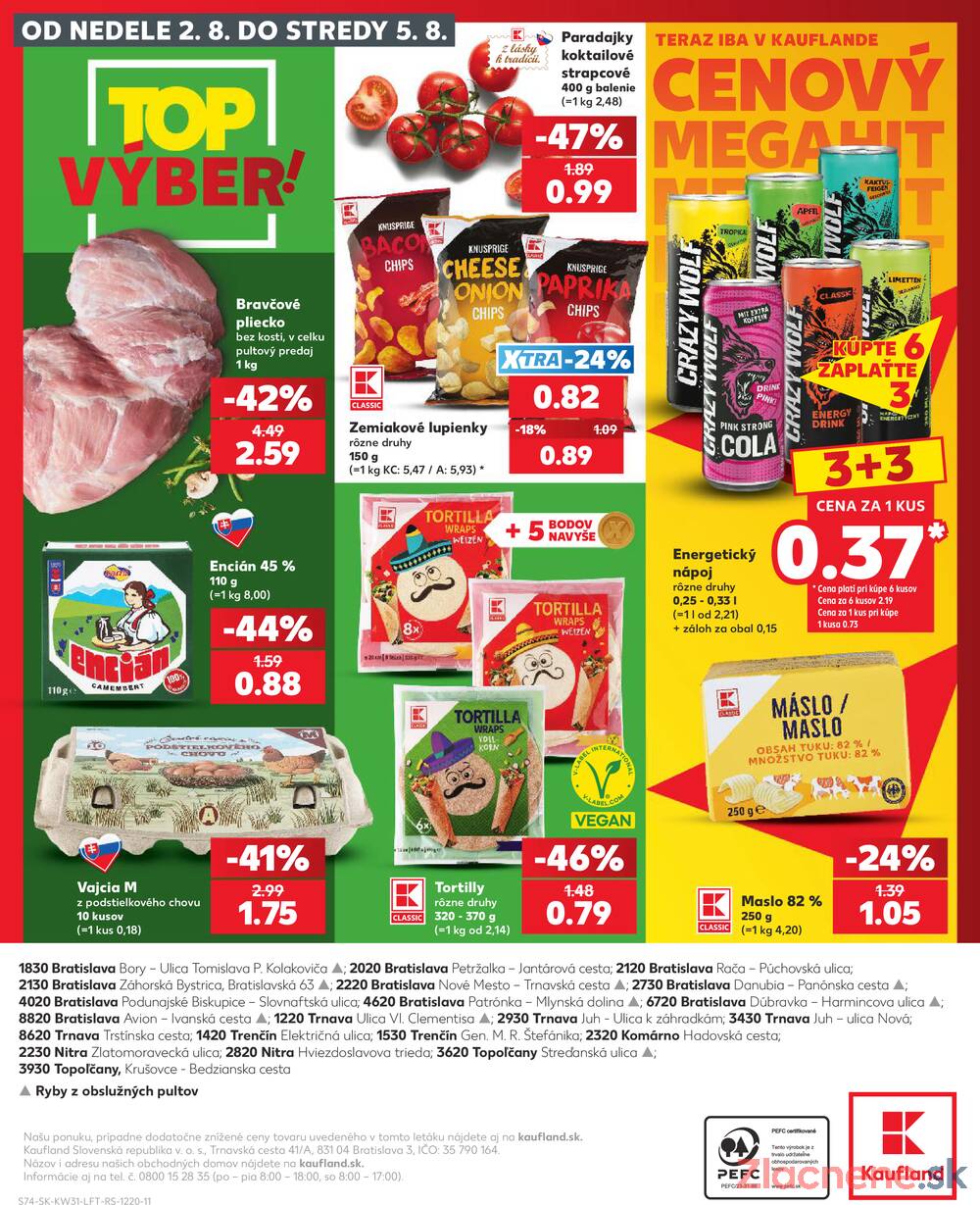 Kaufland 30.7. - 5.8. - Kaufland Bratislava - Avion (Ivanská cesta)