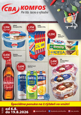 Leták CBA Komfos II. do 19.8.