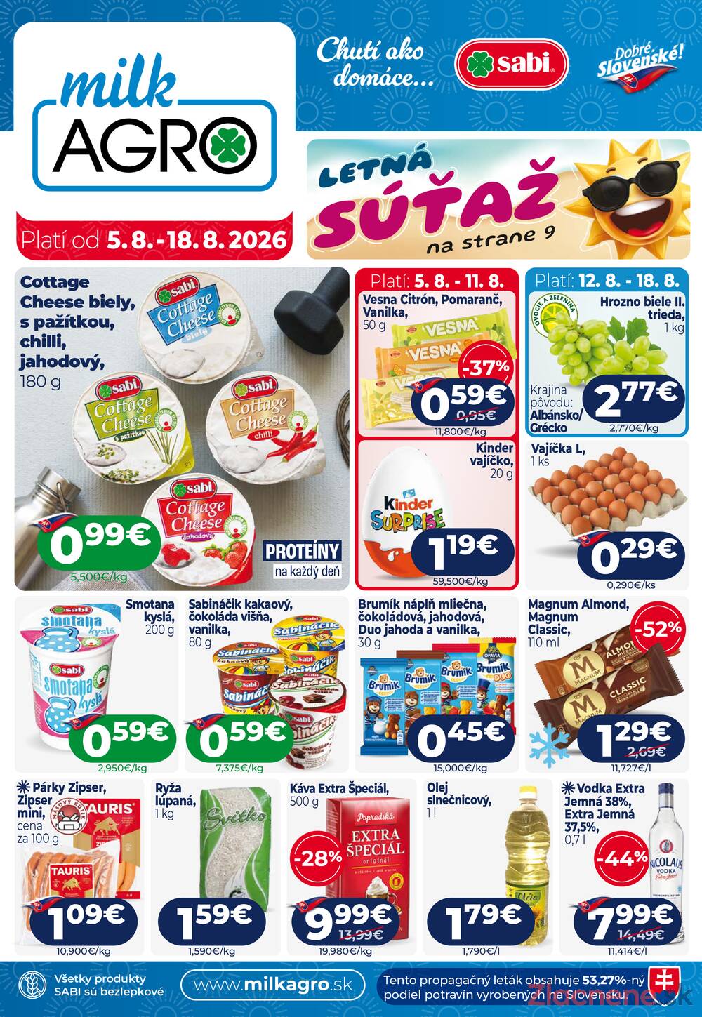 Leták MILK - AGRO - MILK - AGRO do 18.8. - strana 1 Leták MILK - AGRO - MILK - AGRO do 18.8. - strana 1