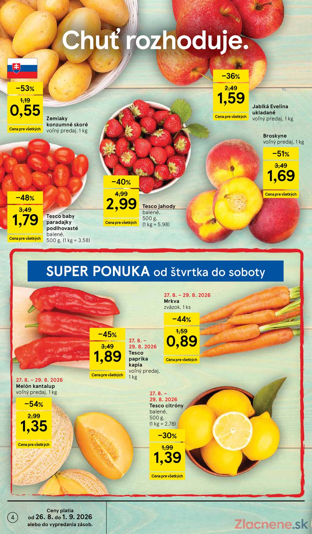 Tesco hypermarkety 26.8. - 1.9.