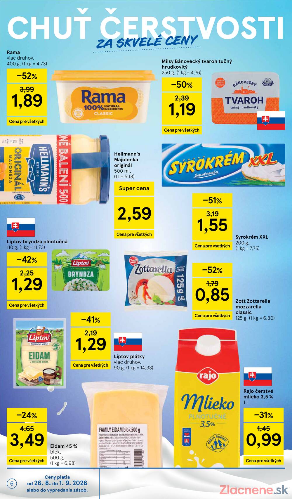 Tesco supermarkety od 26.8. do 1.9.2026