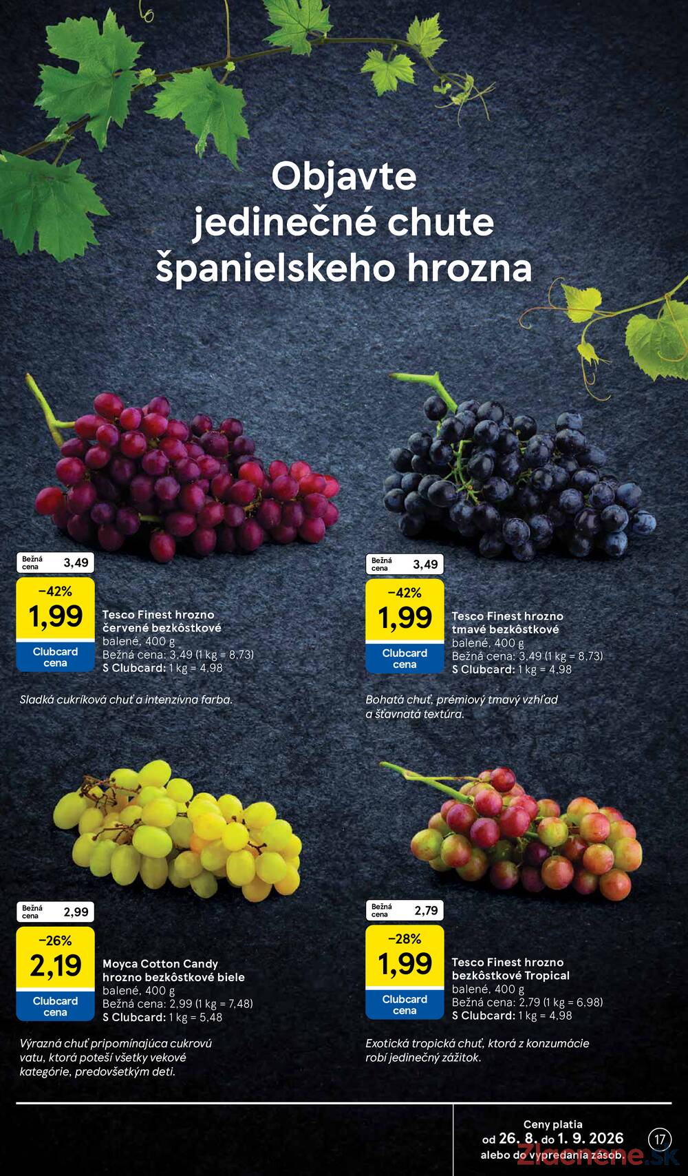 Tesco supermarkety od 26.8. do 1.9.2026