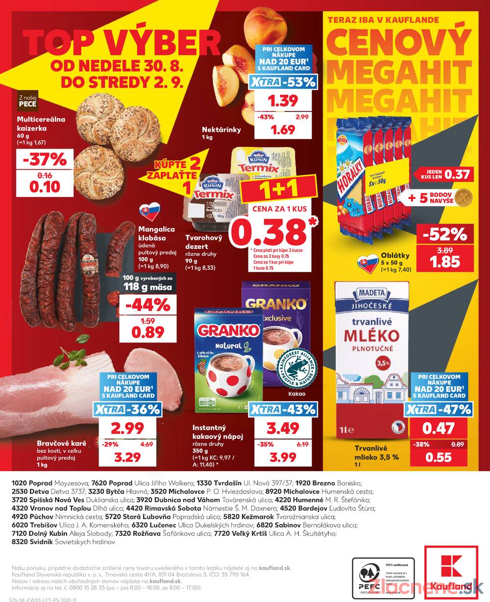 Kaufland 27.8. - 2.9. - Kaufland Púchov