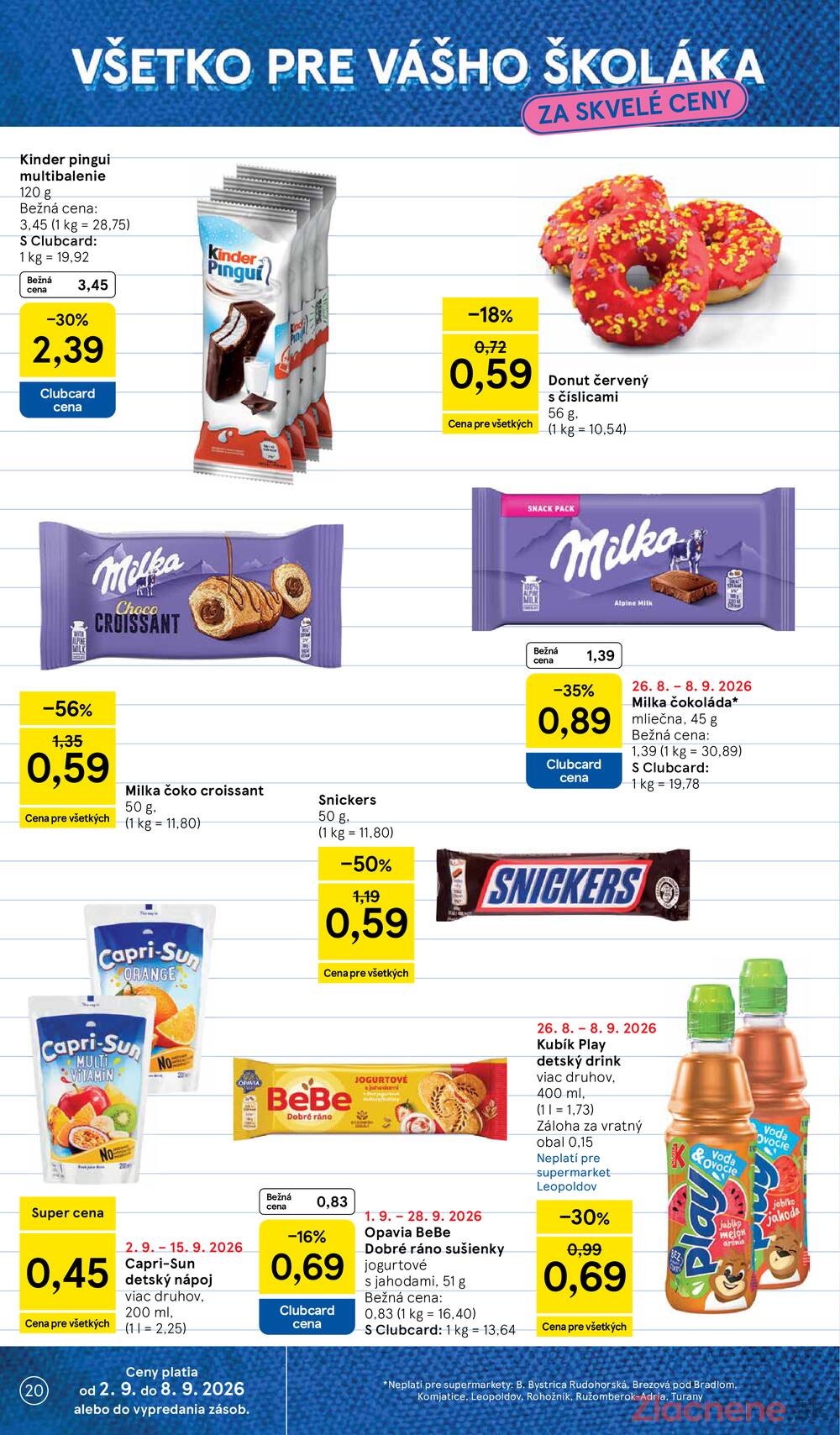 Tesco supermarkety od 2.9. do 8.9.2026