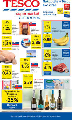 Leták Tesco supermarkety od 2.9. do 8.9.2026