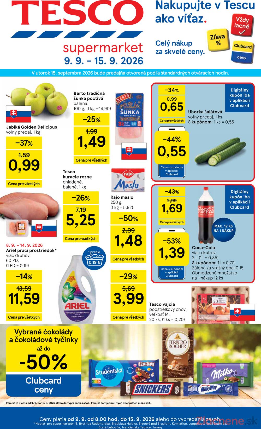 Leták Tesco - Tesco supermarkety od 9.9. do 15.9.2026 - strana 1 Leták Tesco - Tesco supermarkety od 9.9. do 15.9.2026 - strana 1