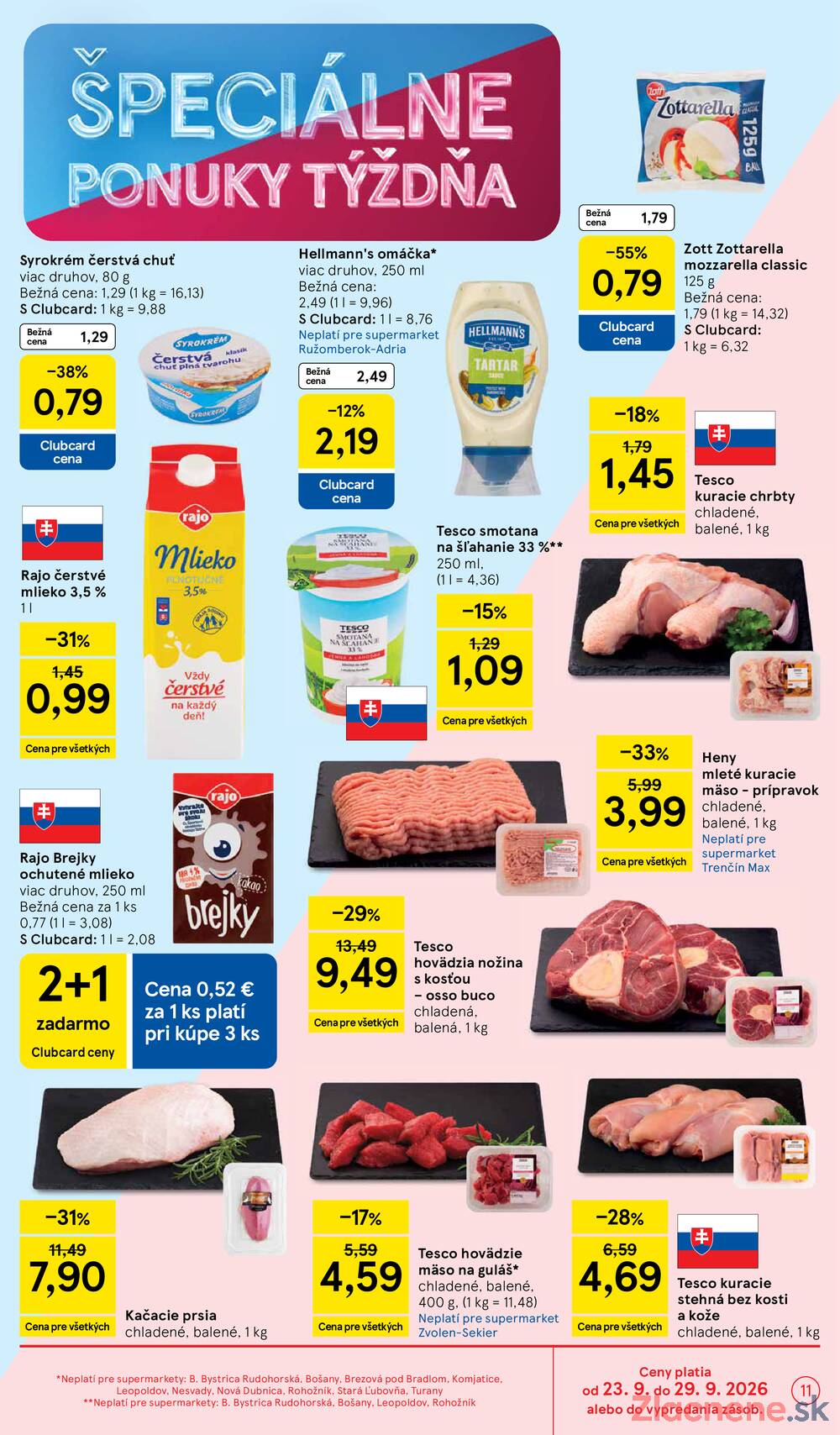 Tesco supermarkety od 23.9. do 29.9.2026