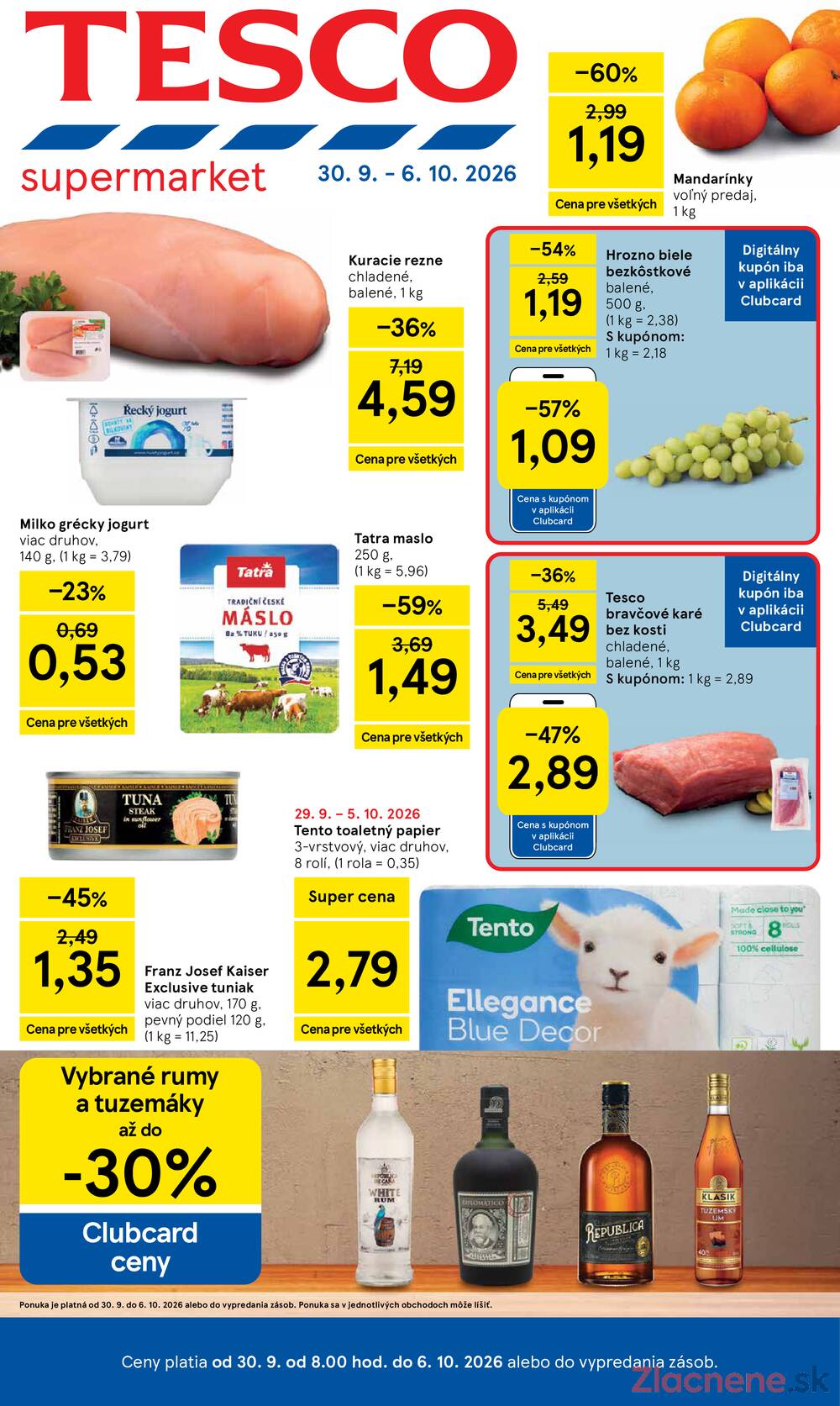 Leták Tesco - Tesco supermarkety od 30.9. do 6.10.2026 - strana 1 Leták Tesco - Tesco supermarkety od 30.9. do 6.10.2026 - strana 1