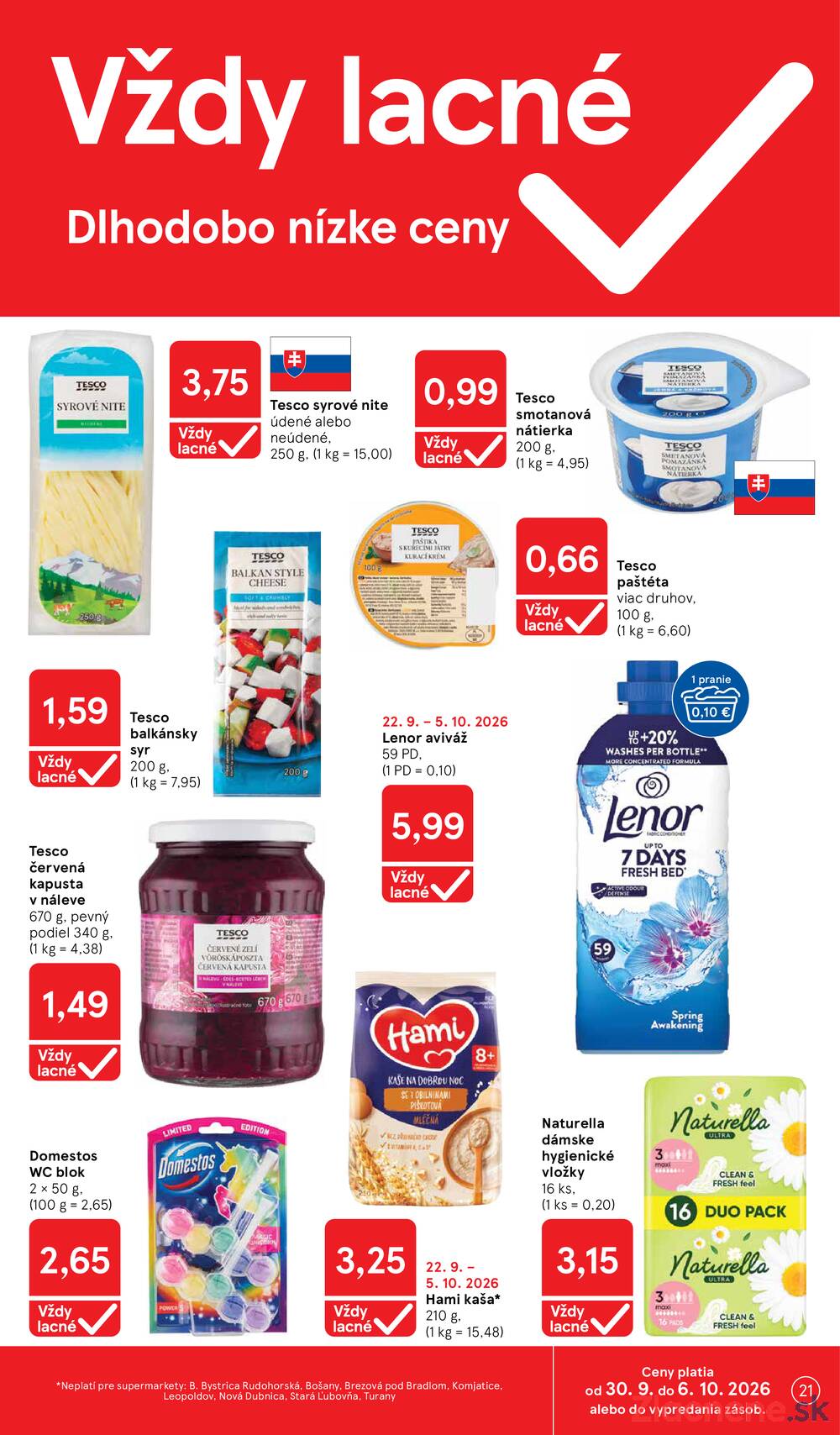 Leták Tesco - Tesco supermarkety od 30.9. do 6.10.2026 - strana 21 Leták Tesco - Tesco supermarkety od 30.9. do 6.10.2026 - strana 21
