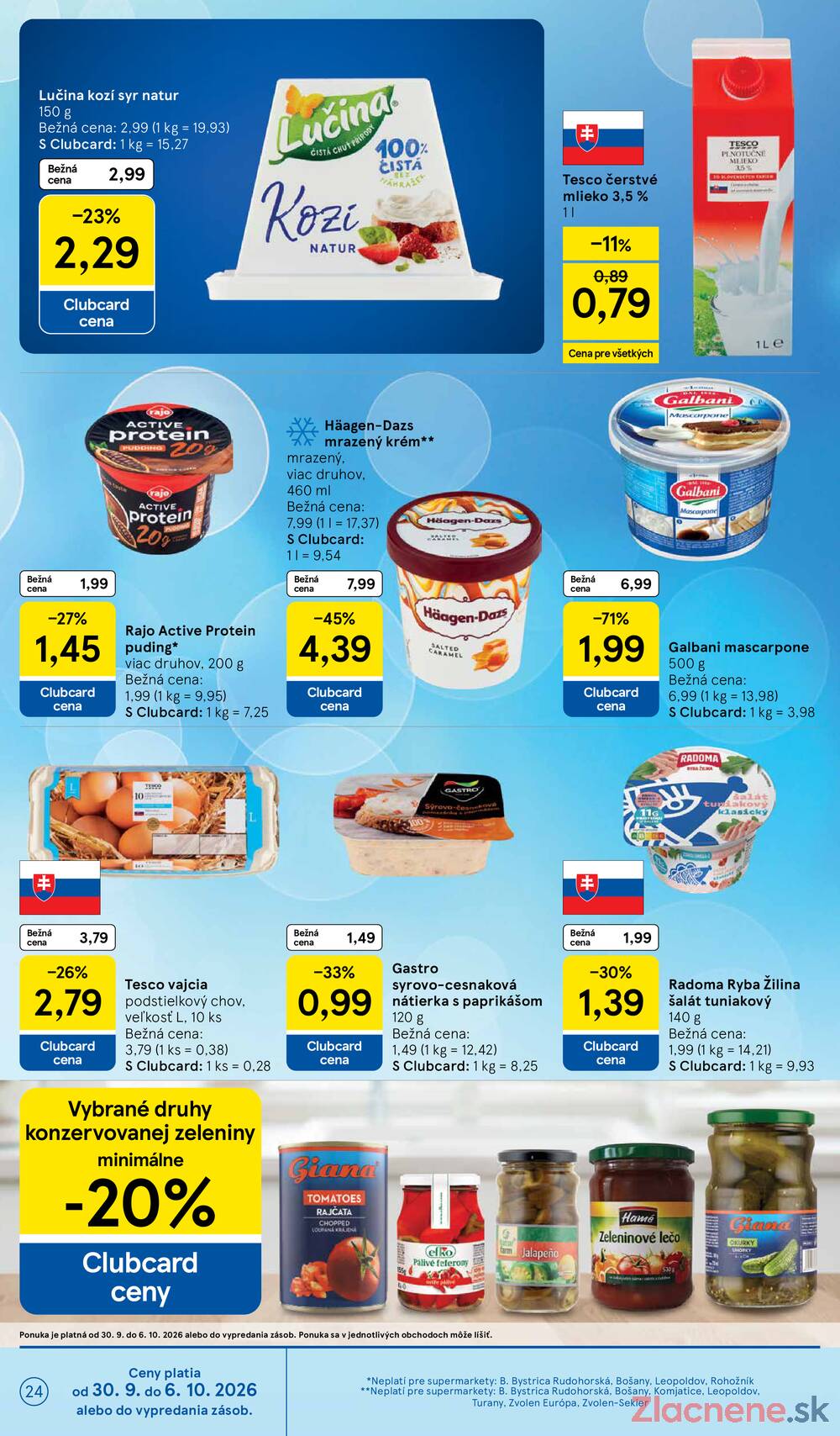 Tesco supermarkety od 30.9. do 6.10.2026