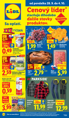 Leták Lidl 28.9.- 4.10.