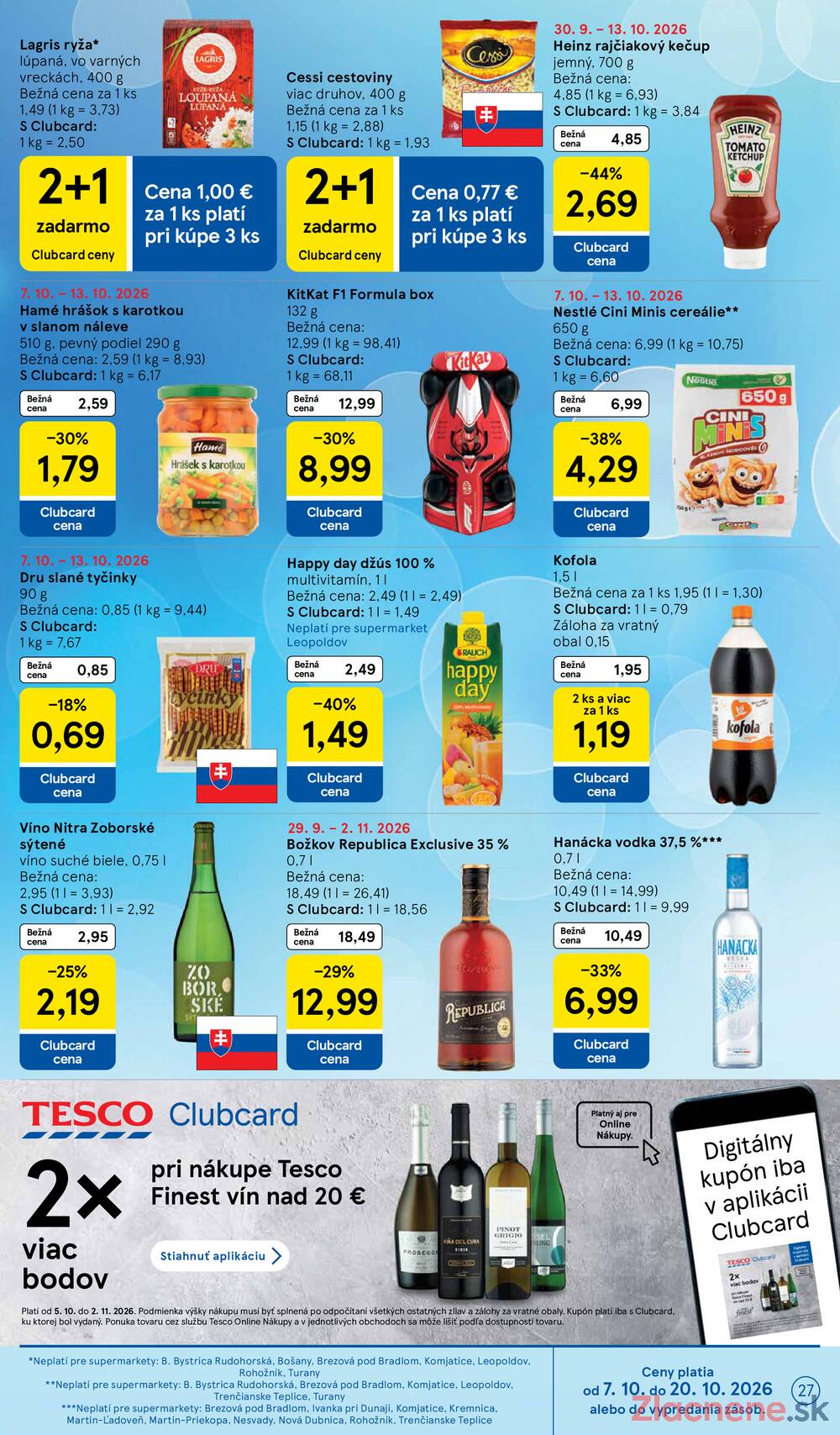 Tesco supermarkety od 7.10. do 13.10.2026