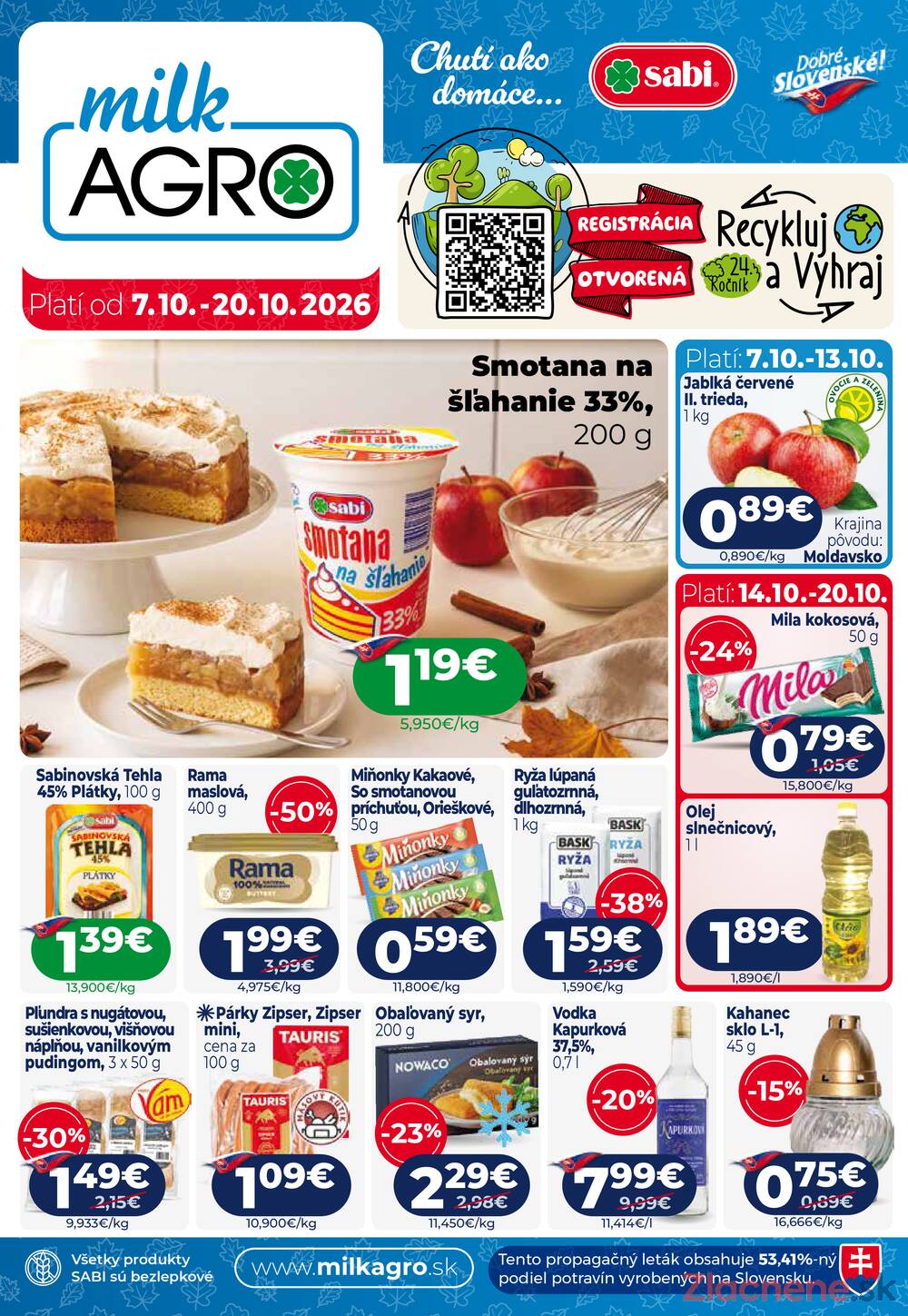 Leták MILK - AGRO - MILK - AGRO do 20.10. - strana 1 Leták MILK - AGRO - MILK - AGRO do 20.10. - strana 1