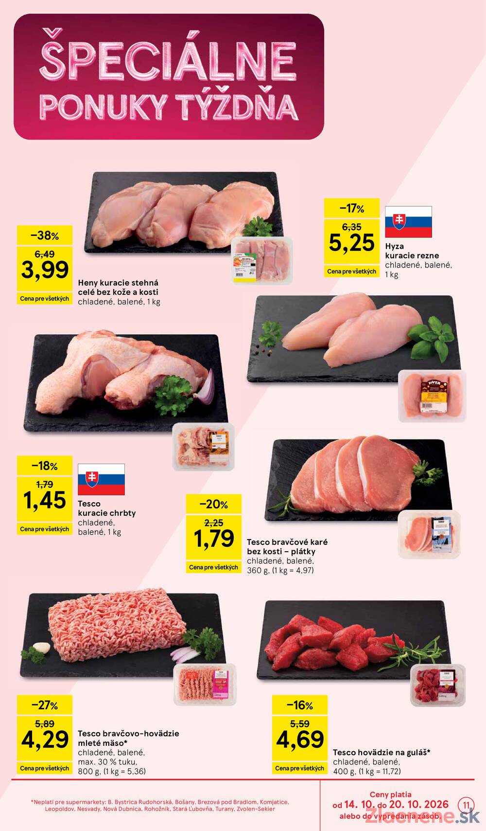 Tesco supermarkety od 14.10. do 20.10.2026