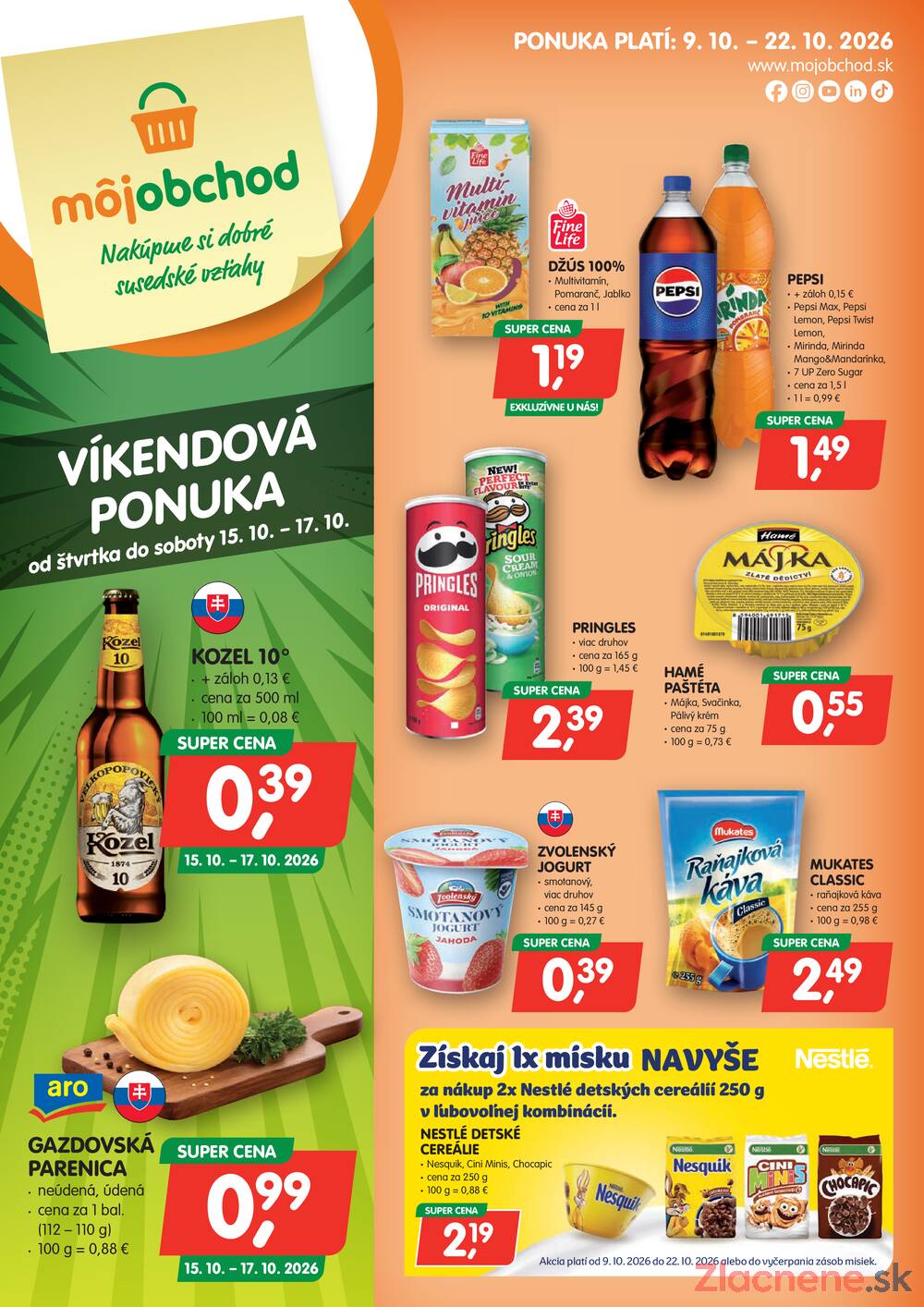 Leták Môj obchod - Moj obchod do 22.10. - strana 1 Leták Môj obchod - Moj obchod do 22.10. - strana 1