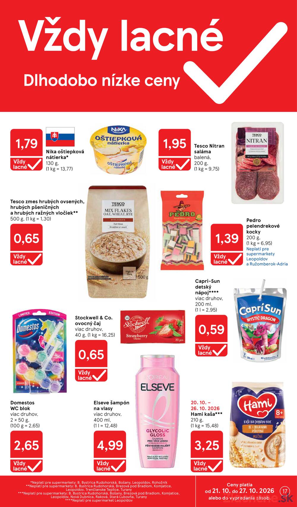 Tesco supermarkety od 21.10. do 27.10.2026