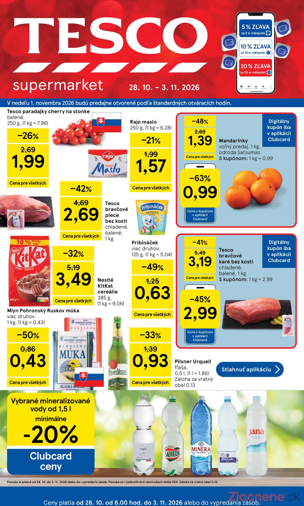 Leták Tesco - Tesco supermarkety od 28.10. do 3.11.2026 - strana 1 Leták Tesco - Tesco supermarkety od 28.10. do 3.11.2026 - strana 1