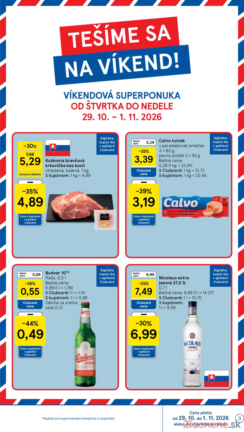 Tesco supermarkety od 28.10. do 3.11.2026