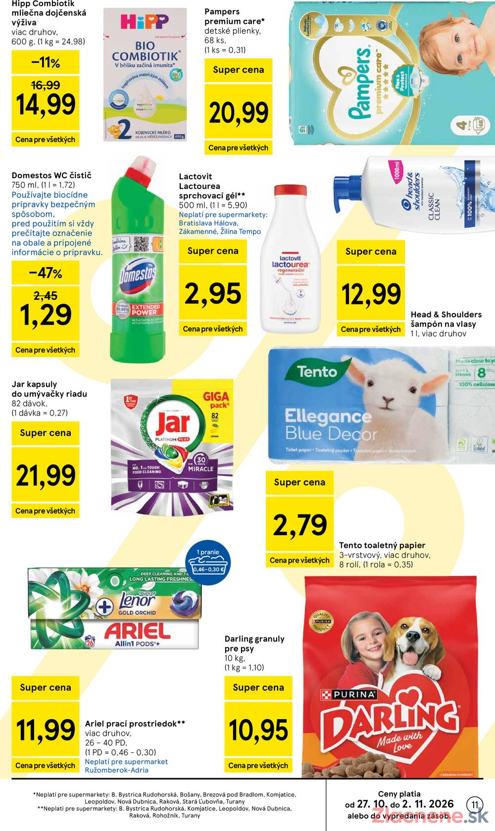 Tesco supermarkety od 28.10. do 3.11.2026
