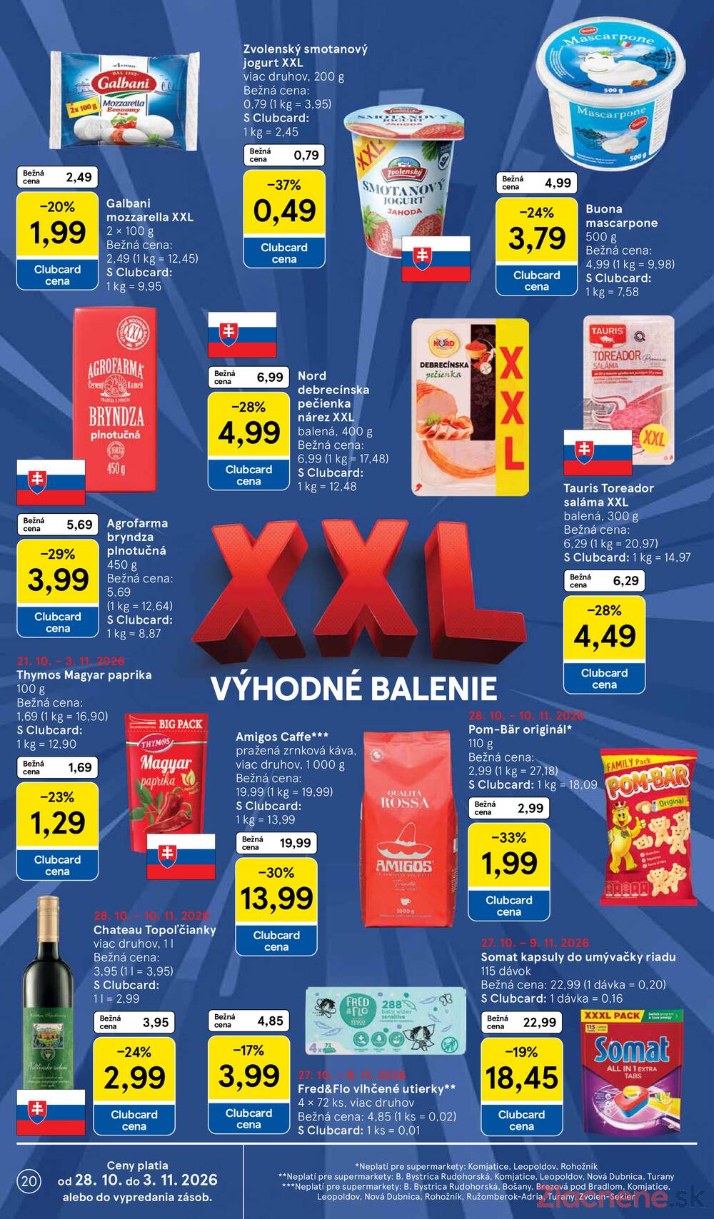 Tesco supermarkety od 28.10. do 3.11.2026