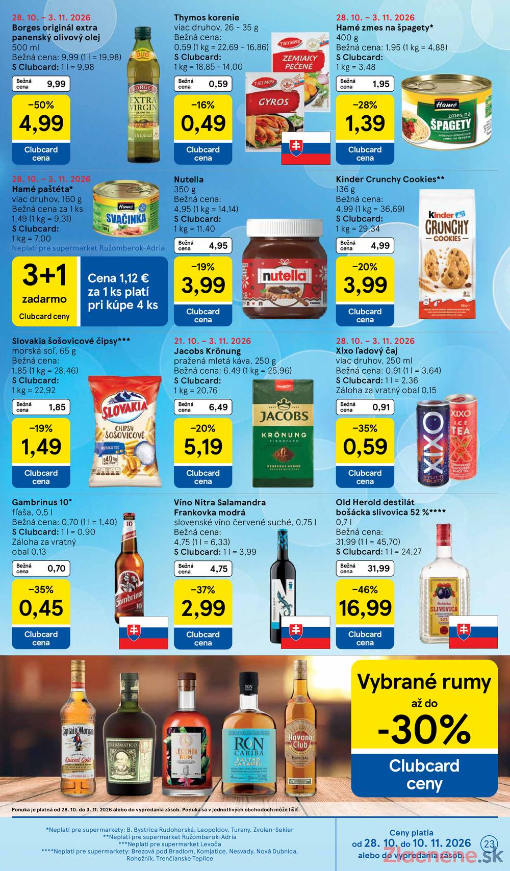 Tesco supermarkety od 28.10. do 3.11.2026