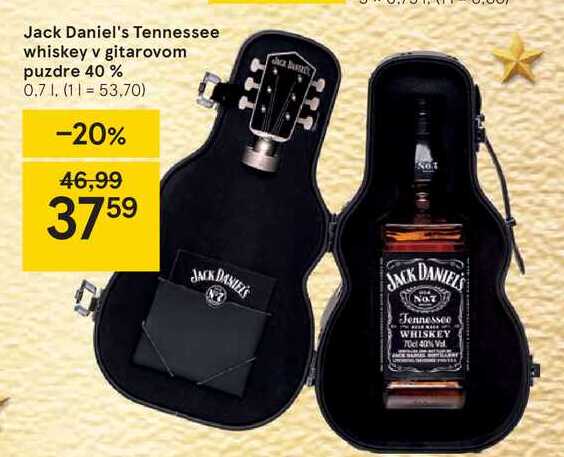 Jack Daniel's Tennessee whiskey v gitarovom puzdre 40 %, 0,7 l