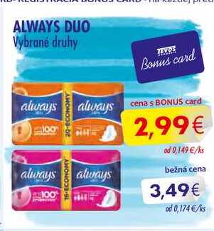 ALWAYS DUO Vybrané druhy 1 ks 